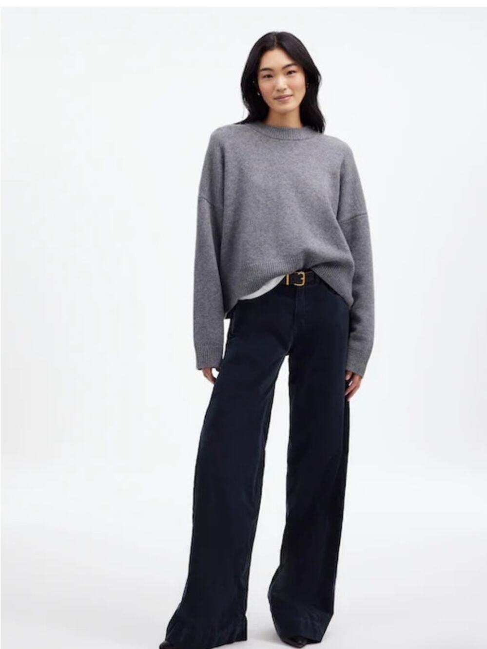 NWT Madewell Superwide-Leg Pants in Velvet Navy Blue 28